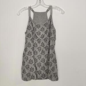 Suiek Grey Cotton Spandex Printed Nursing Tank Top Size XL Maternity